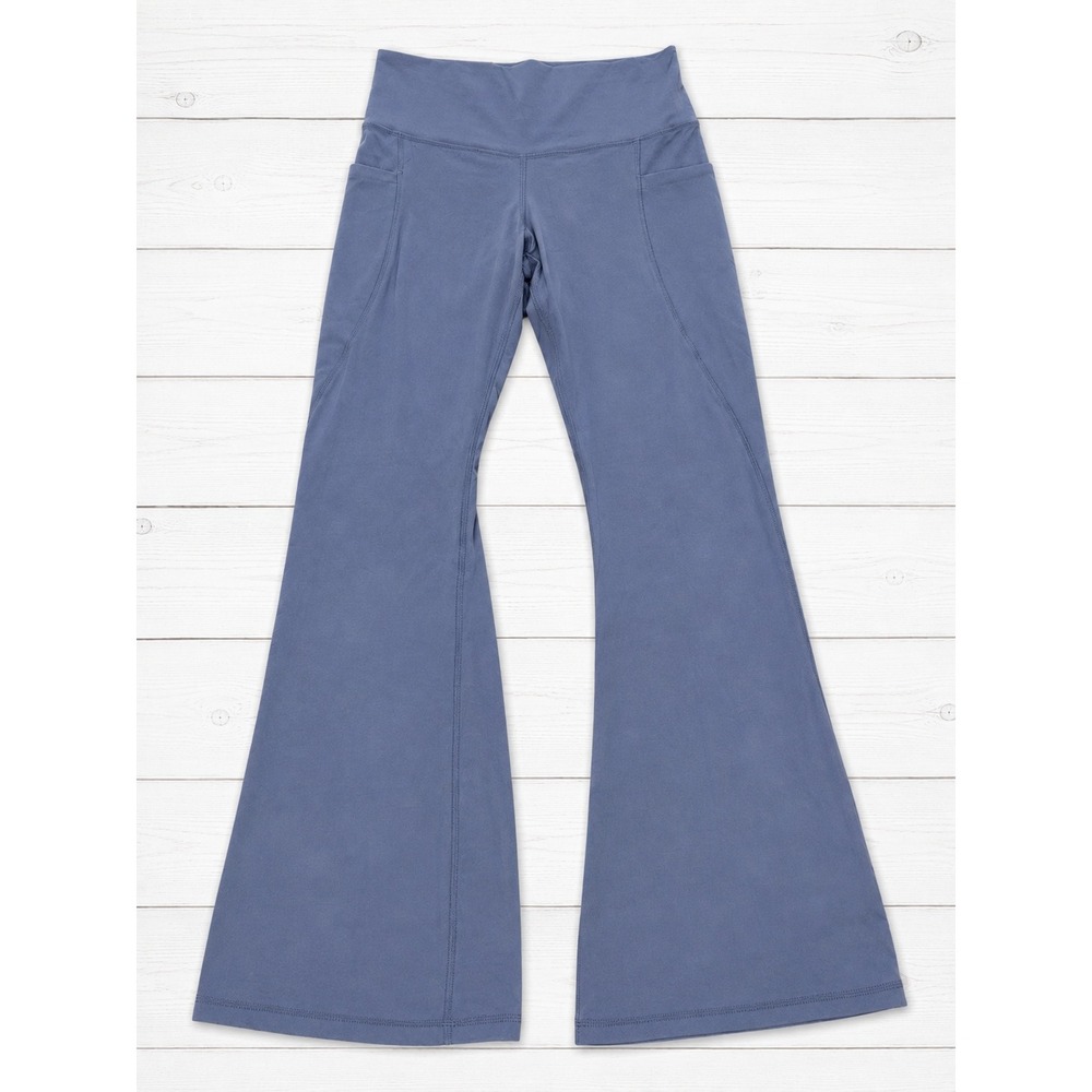 Member's Mark Everyday Flare Yoga Pant High Rise Pockets Washed Indigo Medium